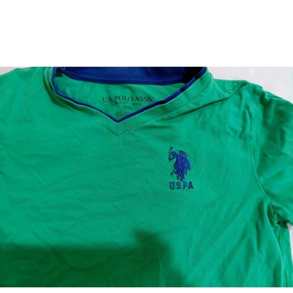 U.S. Polo Assn. Kids Teal and Blue Short Sleeve Tee - Picture 2 of 8